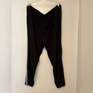 Boutique Black Athletic Pants w/ Grey Stripe & Pockets - 2X